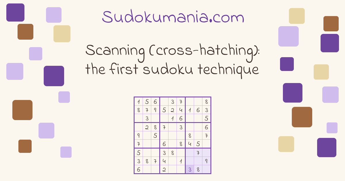 Guide cover: Scanning (cross-hatching): the first sudoku technique